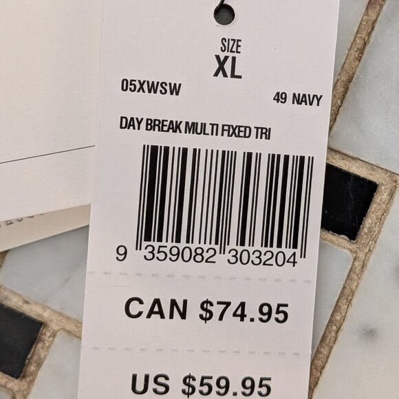 Rip Curl Day Break Bikini Top Size XL D Cup NWT Navy Multicolor Surf Swim Beach - Picture 6 of 8